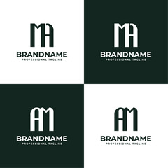 Wall Mural - Letters MA and AM Monogram Logo, suitable for any business with AM or MA initials