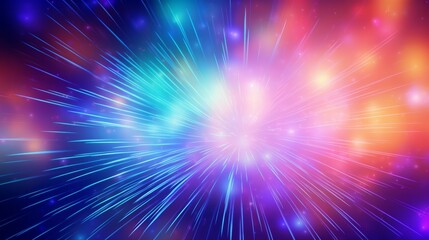 Poster - electrifying abstract blurred gradient background in neon colors, reminiscent of a fireworks display.