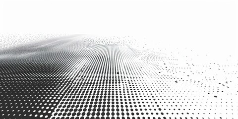 Poster - Abstract Black and White Halftone Pattern