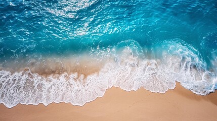 Canvas Print - Aerial View of a Sandy Beach and Turquoise Water