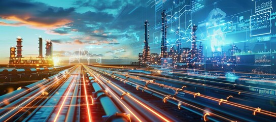 Poster - manufacturing and storage facilities oil and gas refineries products for sales and export international.
