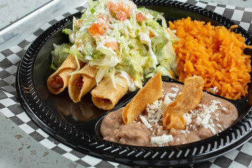 Wall Mural - A view of a taquitos entree.