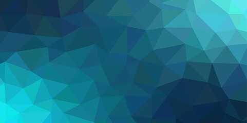 Wall Mural - Light Blue, Green vector polygon with gradient.  Shining triangular template. Vector triangle mosaic cover. 