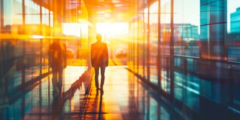 Poster - A man walks through a large