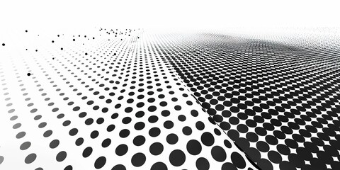 Poster - Abstract Black and White Polka Dot Pattern