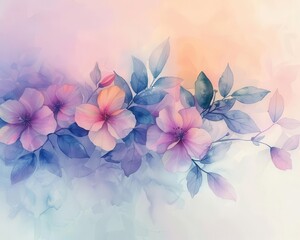 Poster - Delicate pastel shades in a watercolor painting with a calming and subtle background
