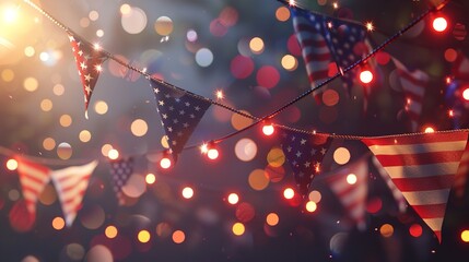 Canvas Print - 4th of July festive banner