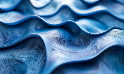 Aufkleber - abstract ripple blue layers: elegant 3d render of fluid waves, textured patterns, and modern art des