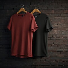 Wall Mural - Blank Plain Black T-Shirt Mockup