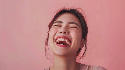 Wall Mural - Portrait of a woman laughing