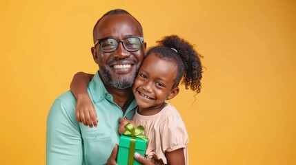 Canvas Print - The father and daughter hug