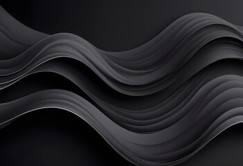 Abstract black and white wavy background texture pattern for creative design projects. Gradient black background with wavy lines