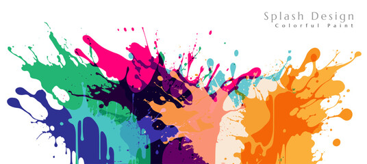 Wall Mural - colorful artistic banner with paint splashes design elements.