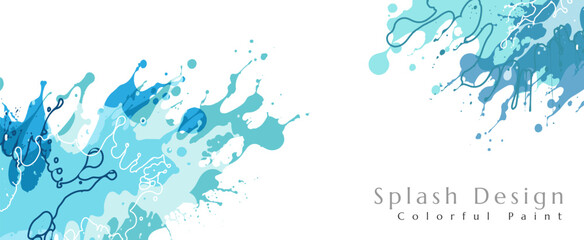 Wall Mural - water splashes. artistic banner with sea splashes design elements.