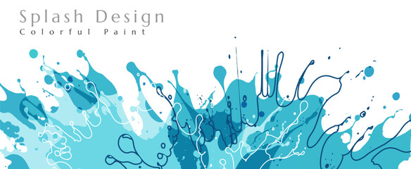 Wall Mural - water splashes. artistic banner with sea splashes design elements.