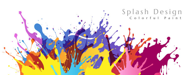 Wall Mural - colorful artistic banner with paint splashes design elements.