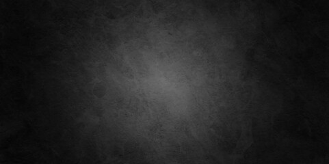 Abstract black stone wall texture grunge rock surface. Old wall stone for dark black distressed grunge background wallpaper. rough concrete wall. dark gray background backdrop. wide panoramic banner.