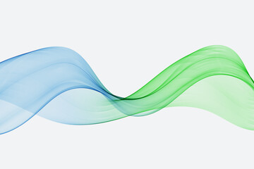 Wall Mural - Abstract design element, blue-green wave, flow of curved lines.