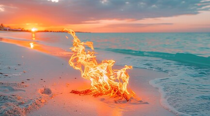 Wall Mural - sunset at the beach