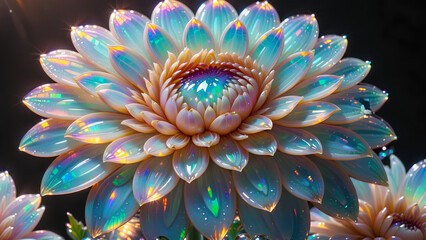 Canvas Print - sparkling magical fantasy glass ral-opal dahlia