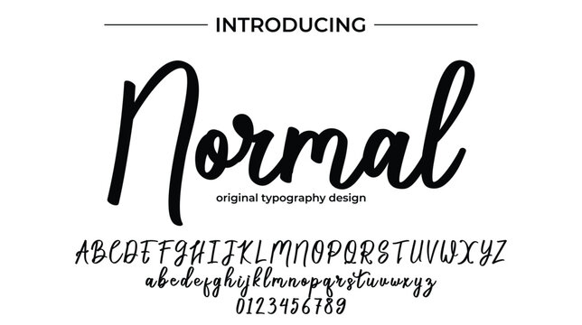 Normal Font Stylish brush painted an uppercase vector letters, alphabet, typeface