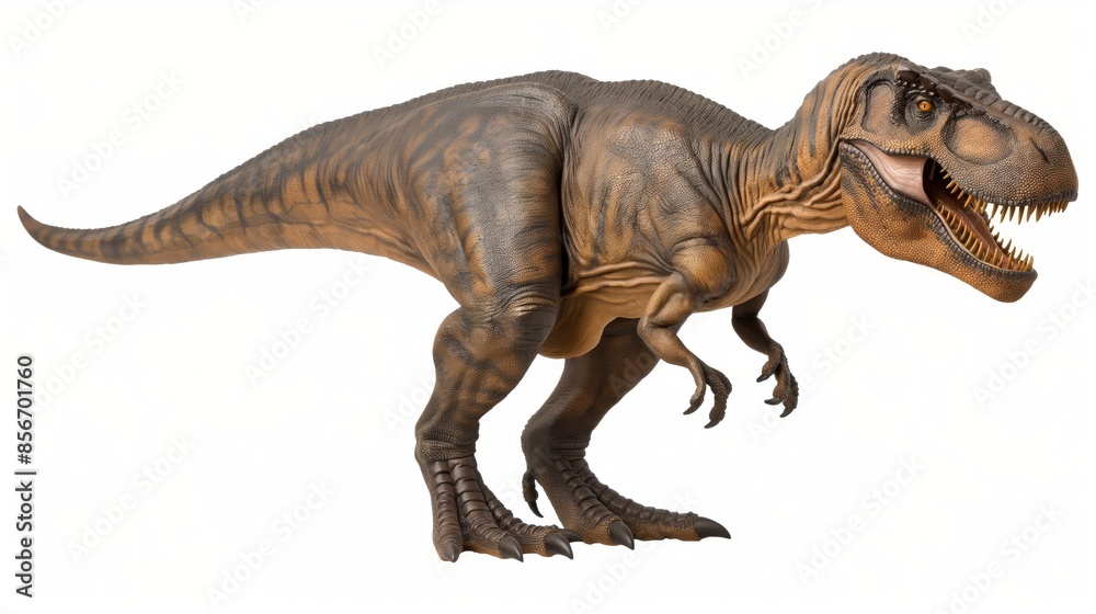 Realistic model of a fierce Tyrannosaurus rex, showcasing its sharp ...