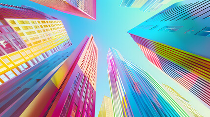 Wall Mural - Abstract illustration of skyscrapers