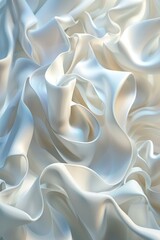 Close-up shot of white fabric with texture and folds