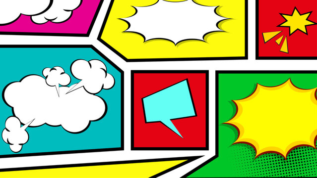 Flat comic style wallpaper with bubble, Comic Blank Speech Bubble With Copy Space Color Background