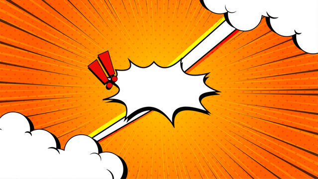Flat comic pop fun style wallpaper with bubble, Comic Blank Speech Bubble With Copy Space Color Background