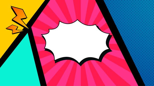 Flat comic pop fun style wallpaper with bubble, Comic Blank Speech Bubble With Copy Space Color Background