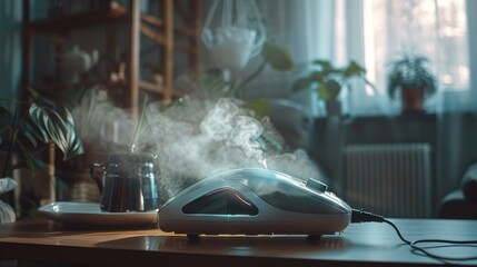 Poster - A computer mouse sitting on a wooden table