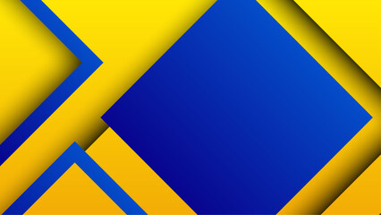 Poster - Gradient color geometric abstract background. Blue and yellow vector graphic design banner template
