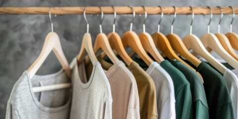 Wall Mural - A rack of clothes hanging on a clothes rack
