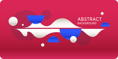 Poster - Bright attractive abstract background with graphic elements. A composition of shapes and color spots. A blank for creativity.
