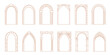 © Vector Tradition - Art deco arch window and door frames, entrance doorways and gateway, vector architectural line drawing. Ancient classic architecture arch doors with arcs of Medieval temple, palace or mosque doorways