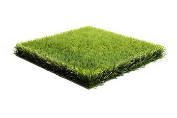 a lush patch of artificial grass, ready for play on a clear png or white background.