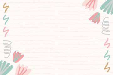Cute doodle shape element background template