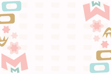 Cute doodle shape element background template