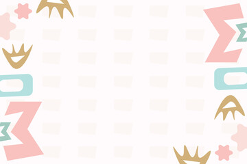 Cute doodle shape element background template