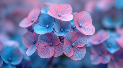 Sticker - Pastel-Colored Hydrangea Close-Up