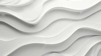 Poster - Wavy white abstract texture background - A textured background featuring smooth white waves creating a flowing abstract pattern