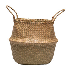 Wall Mural - Woven rattan basket png mockup with handles