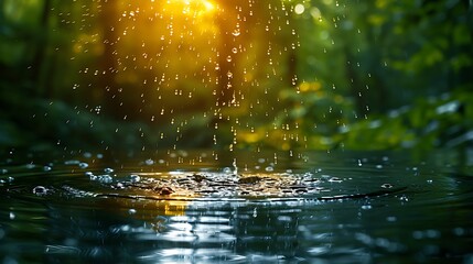 Wall Mural - a scene of rain in the forest