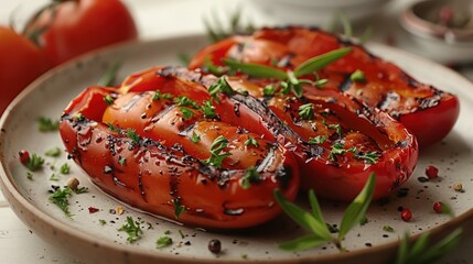 Poster - Grilled Red Peppers with Herbs and Spices