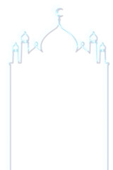 Sticker - Neon mosque shape element transparent png