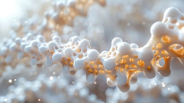 Abstract White and Orange Organic Structure