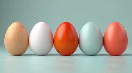 Poster - Five Colorful Easter Eggs in a Row