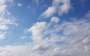 Wall Mural - summer blue sky and white clouds on a sunny day, heaven background