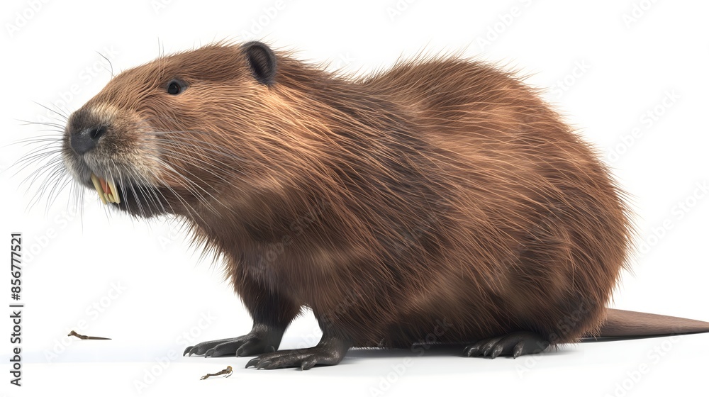 Ilustración de Stock 2. Design an isolated image of a beaver in its ...